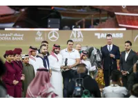 المهرة دي بارقة العائدة لمربط اليحيى لمالكه السيد محمد يحيى المحارمة تحرز  المركز الرابع في بطولة كتارا جولة الجياد العربية